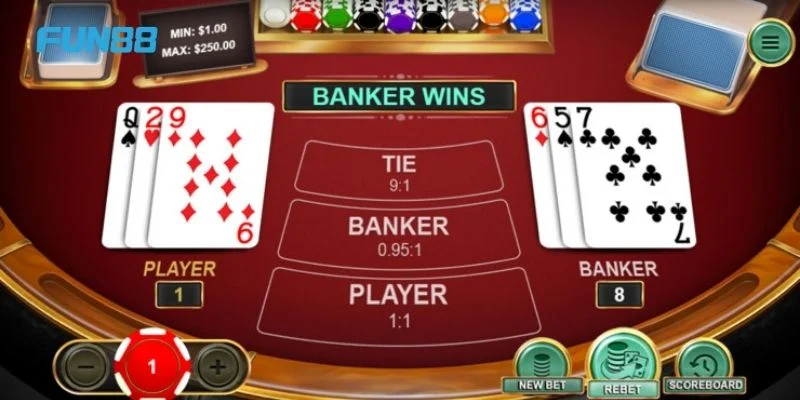 Các bước tham gia ván chơi Baccarat tại nhà cái Fun88 rất dễ dàng.